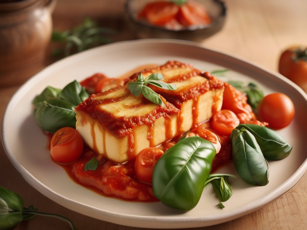 Receita de Tofu à Parmegiana com Molho de Tomate Fresco Receita de Tofu à Parmegiana com Molho de Tomate Fresco