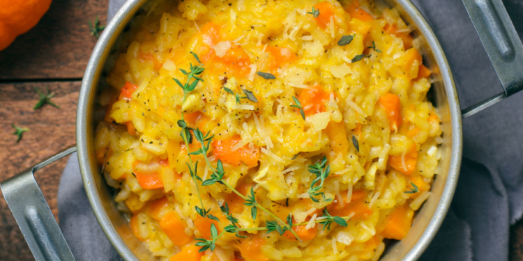 Risoto Vegano de Abóbora Assada e Sálvia