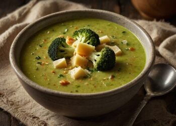 Sopa Vegana de Brócolis com Queijo Vegano