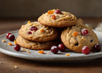 Biscoitos Veganos de Laranja e Cranberry