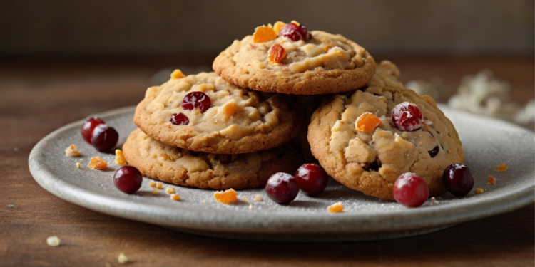 Biscoitos Veganos de Laranja e Cranberry