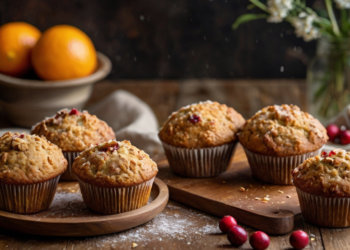 Muffins Veganos de Cranberry e Laranja